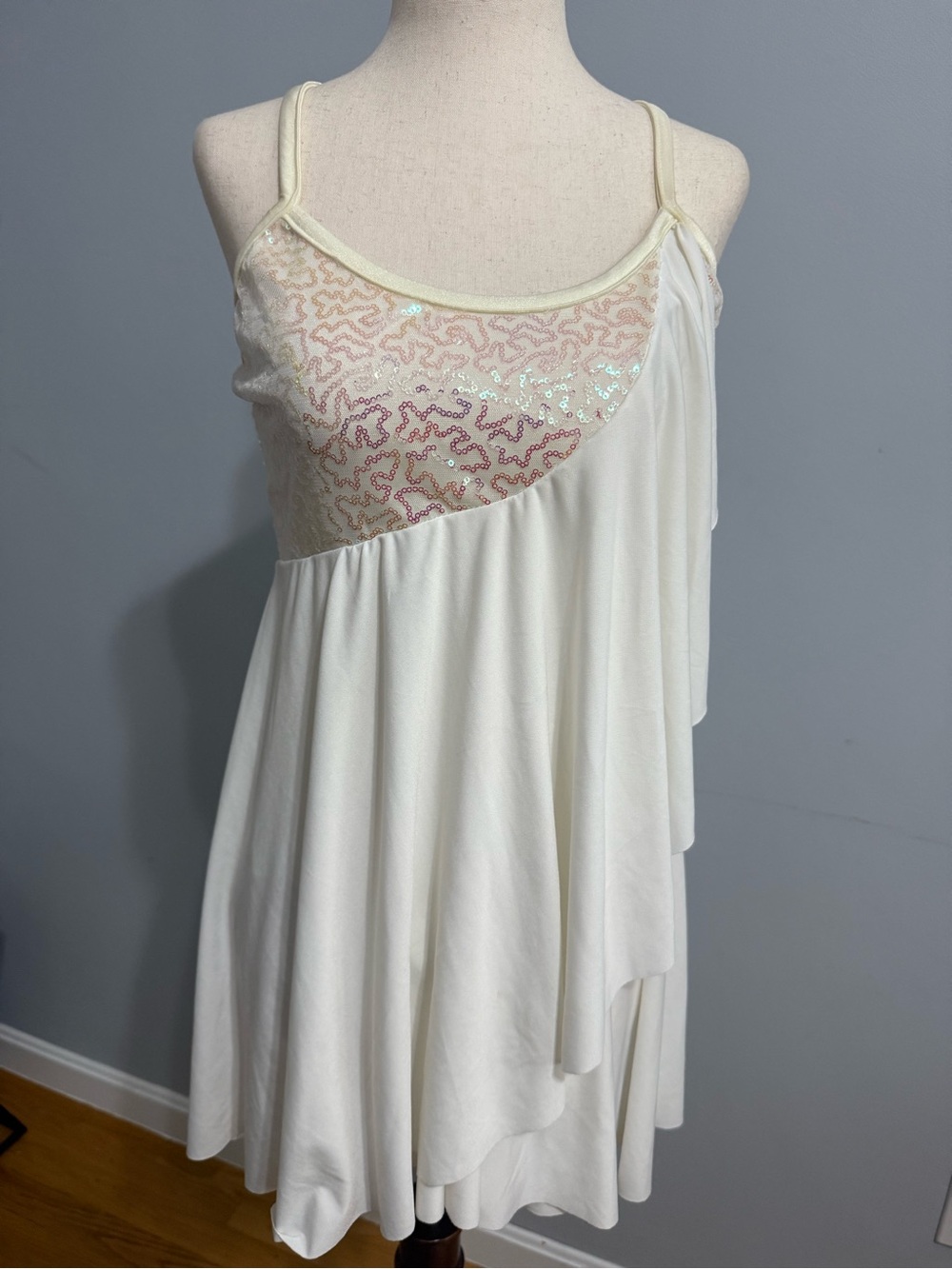 Art Stone Cream Sequin dance costume Dress